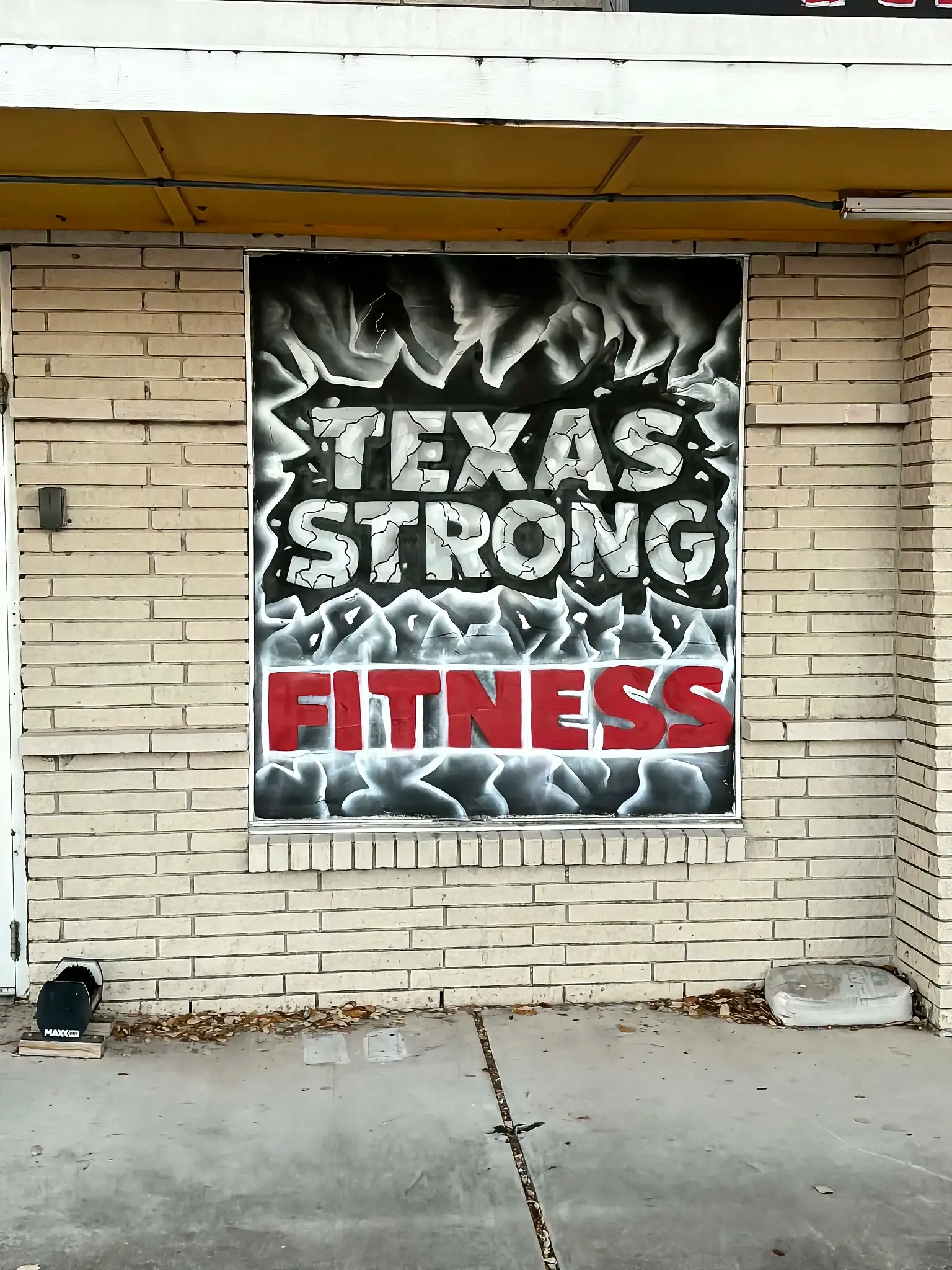 Texas Strong Fitness window art