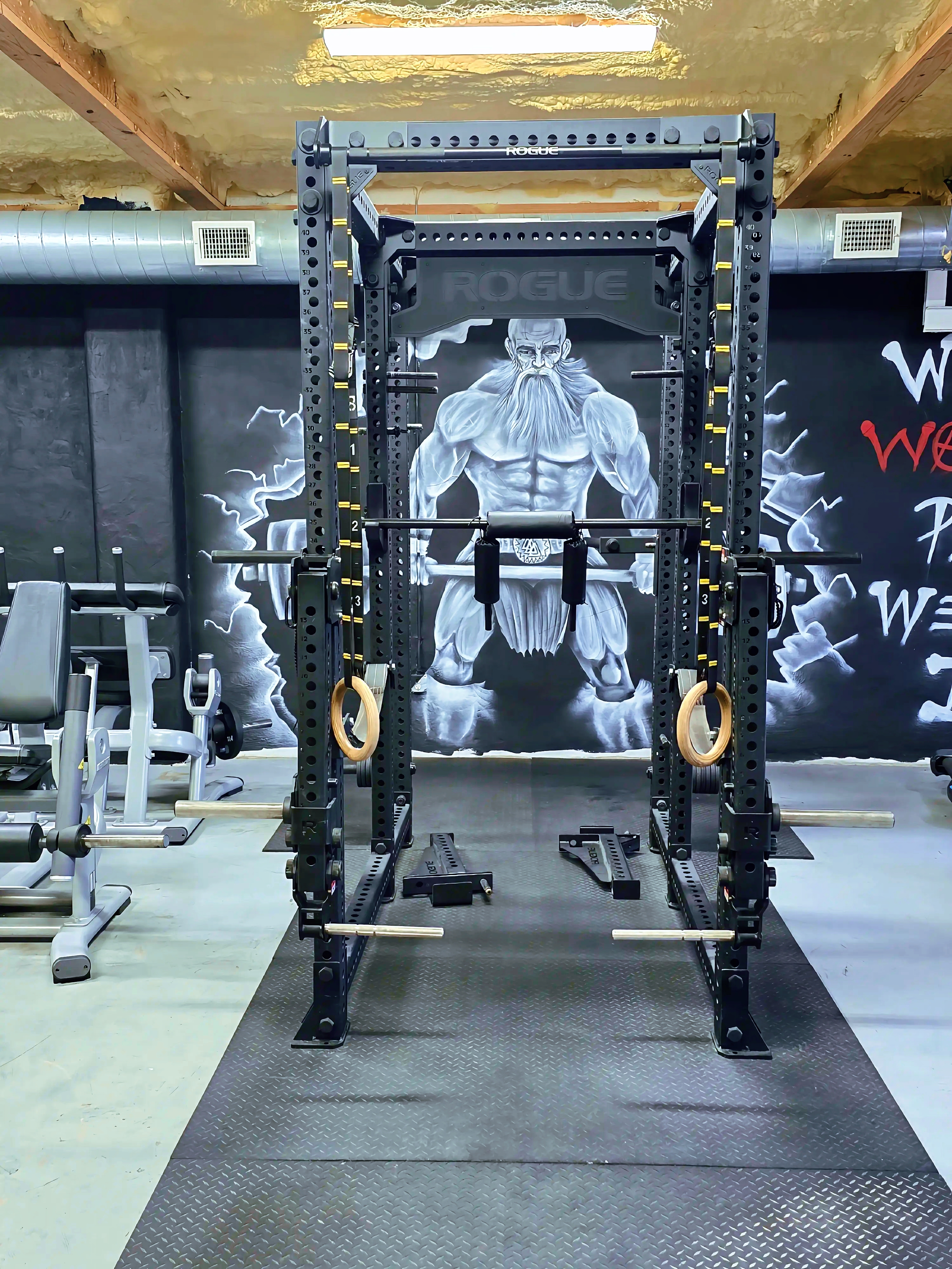 Rogue rack with warrior mural